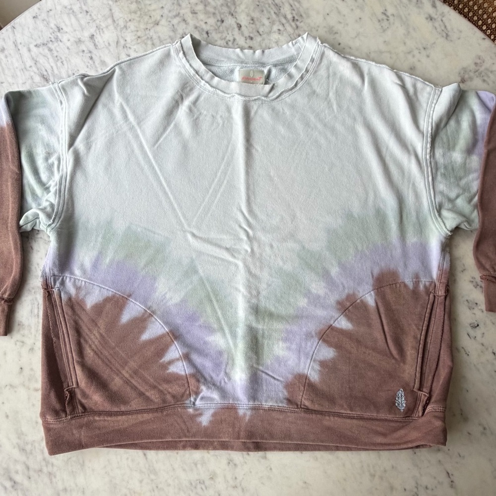 FP Movement by Free People Tie-Dye Sweatshirt - Brown, Purple, Green